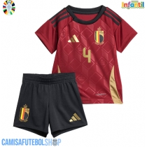 Camisa de time de futebol Bélgica Wout Faes #4 Replicas 1º Equipamento Infantil Europeu 2024 Manga Curta (+ Calças curtas)